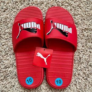 NWT Puma Men’s Cool Cat Leap Slide Sandals Shoes Red, Size 10 (New)